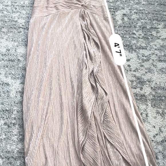 Xscape Off-Shoulder Pleated Dress in Blush - Picture 9 of 11